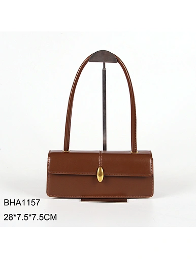 brown baguette shoulder bag